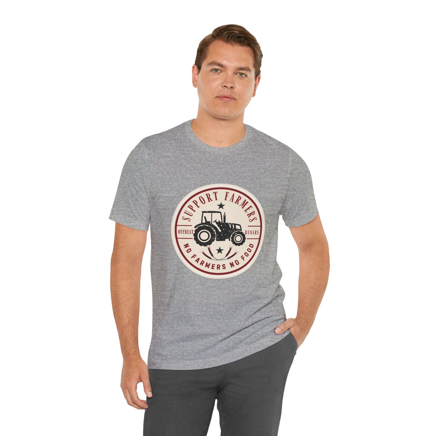 Support our farmers vintage ᚾ THE OFFBEAT RUNARS CO. Unisex Jersey Short Sleeve Tee