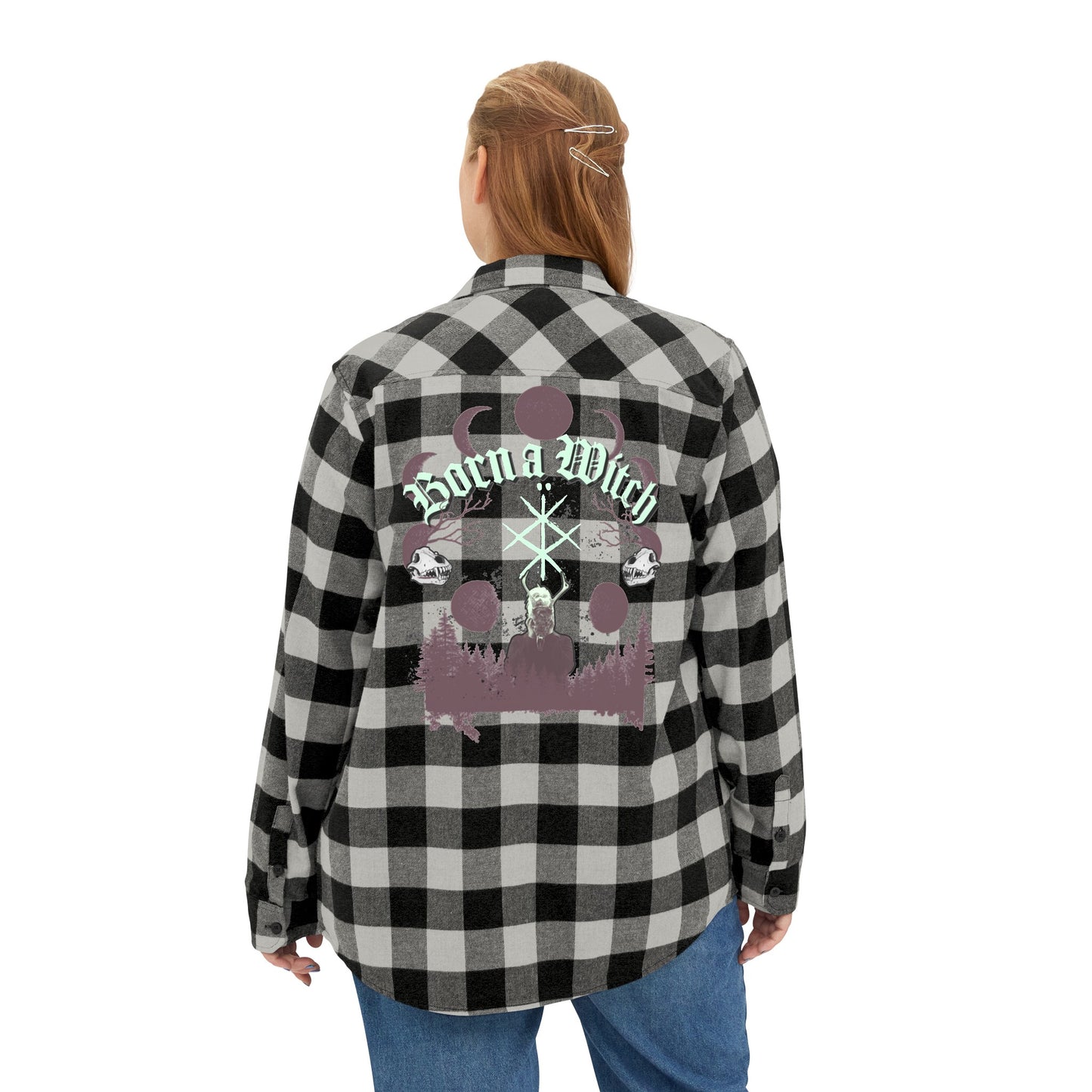 Born a witch Unisex Flannel Shirt