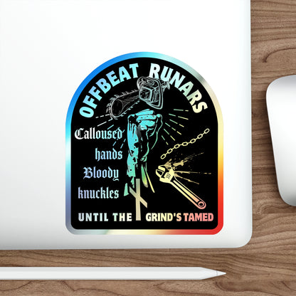 Calloused hands Bloody Knuckles Holographic Die-cut Stickers