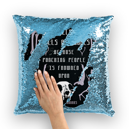 I collect skulls and bone Sequin Cushion Cover