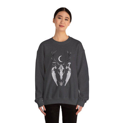 Hagalaz Wilderness ᚾ THE OFFBEAT RUNARS CO. Unisex Heavy Blend™ Crewneck Sweatshirt