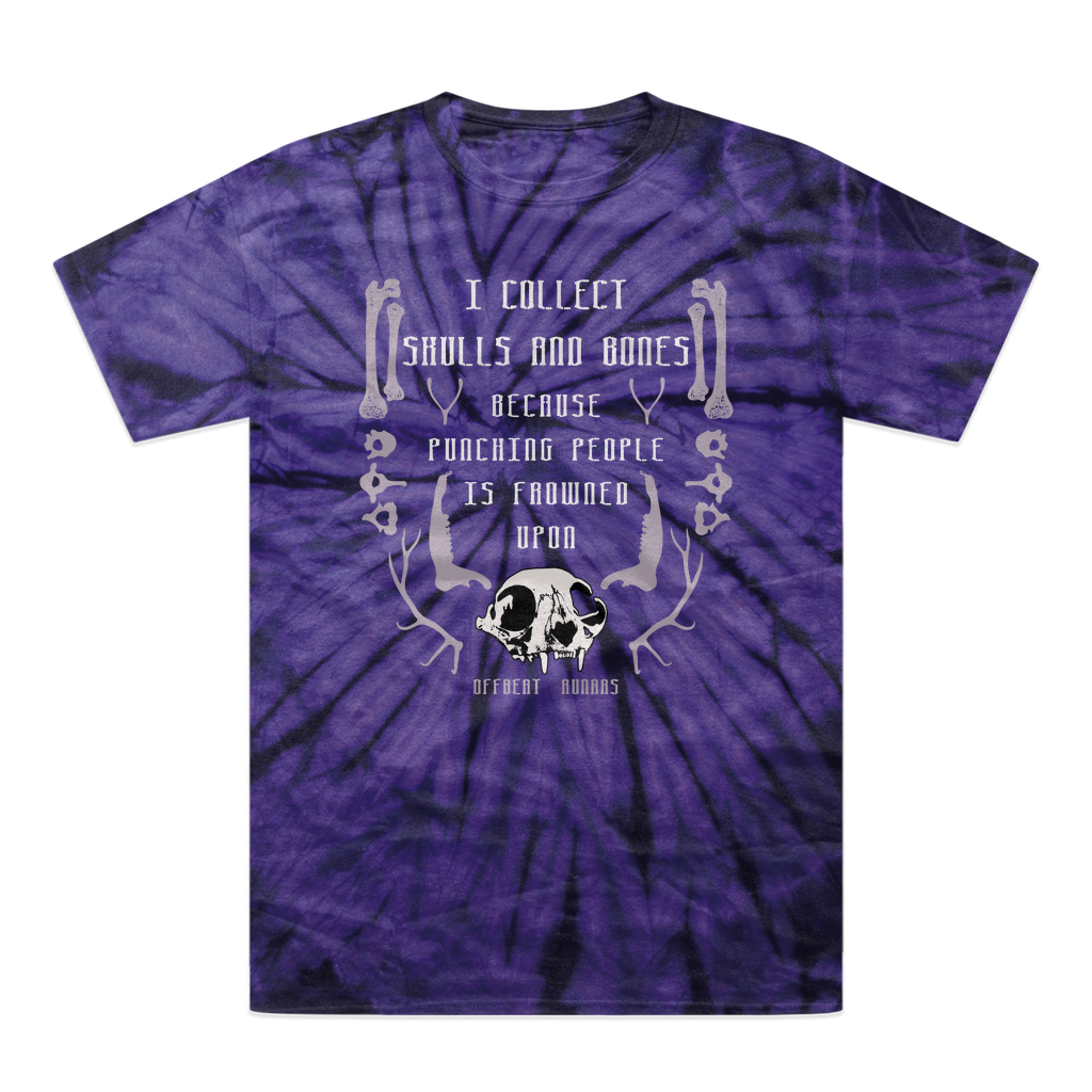 I collect skulls and bones w Tonal Spider Tie-Dye T-Shirt