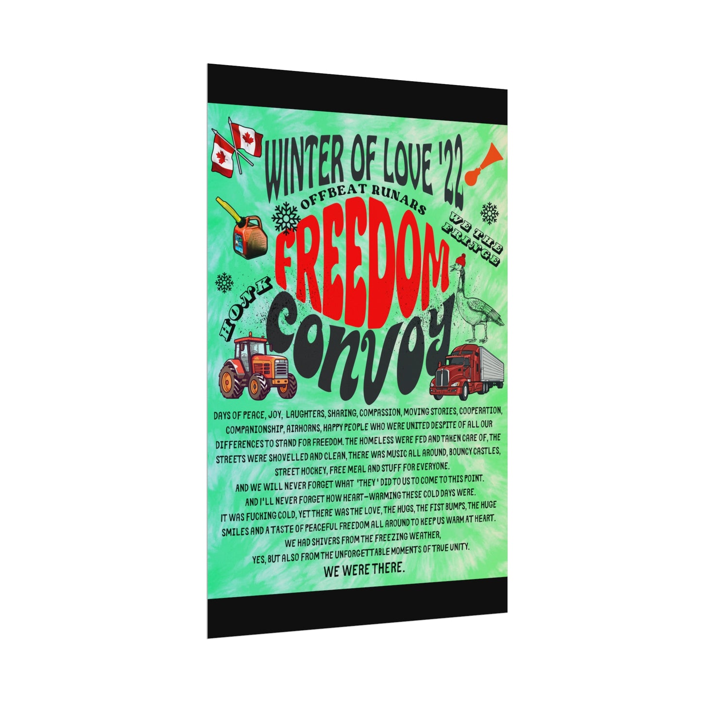 Winter Of Love '22 Freedom Convoy Retro Poster ᚾ THE OFFBEAT RUNARS CO.