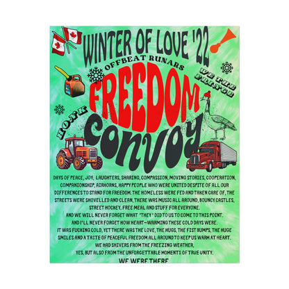 Winter Of Love '22 Freedom Convoy Retro Poster ᚾ THE OFFBEAT RUNARS CO.