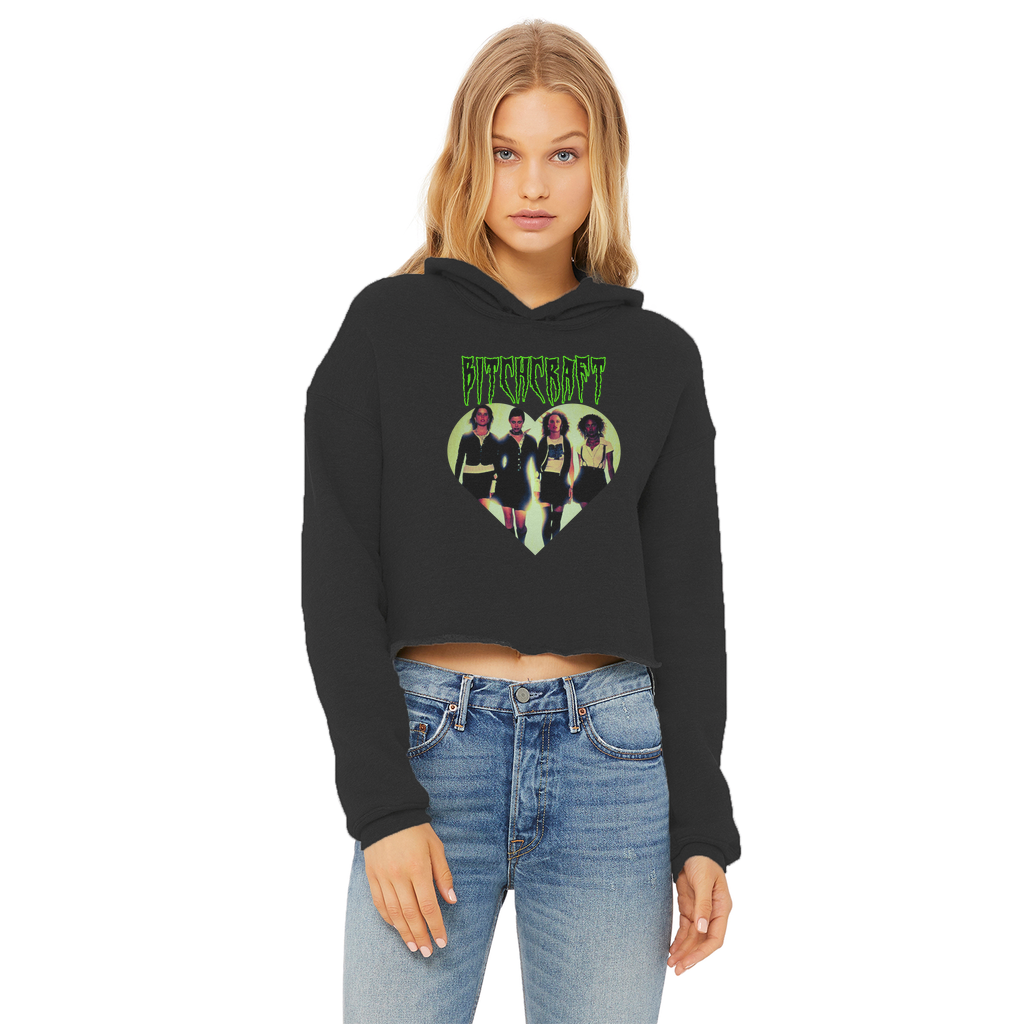 Bitch Craft Ladies Cropped Raw Edge Hoodie