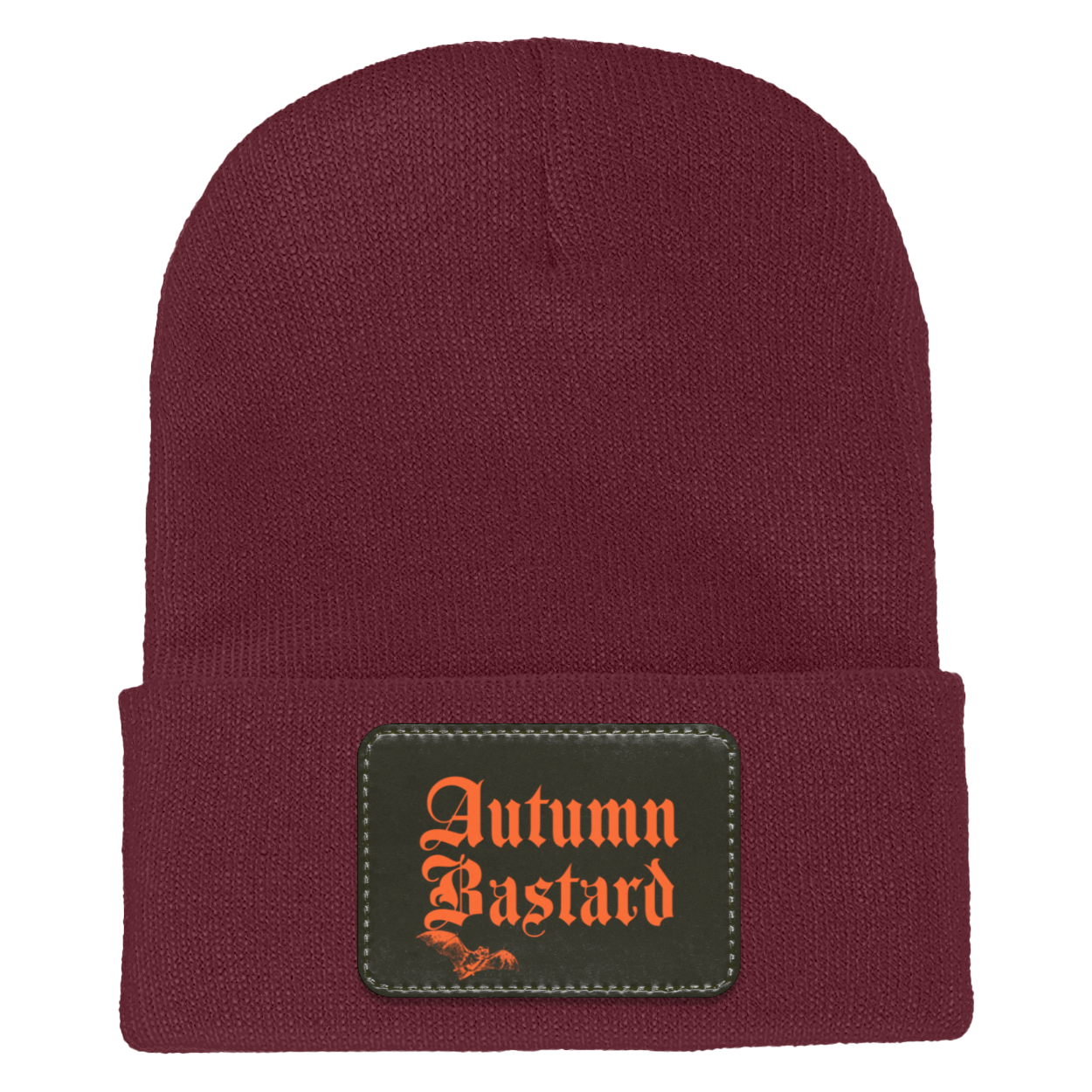 Autumn Bastard Adult Cuffed Knit Beanie Maroon