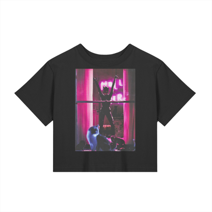 Catwoman Hell Here Baby Tee Front The Offbeat Runars Black