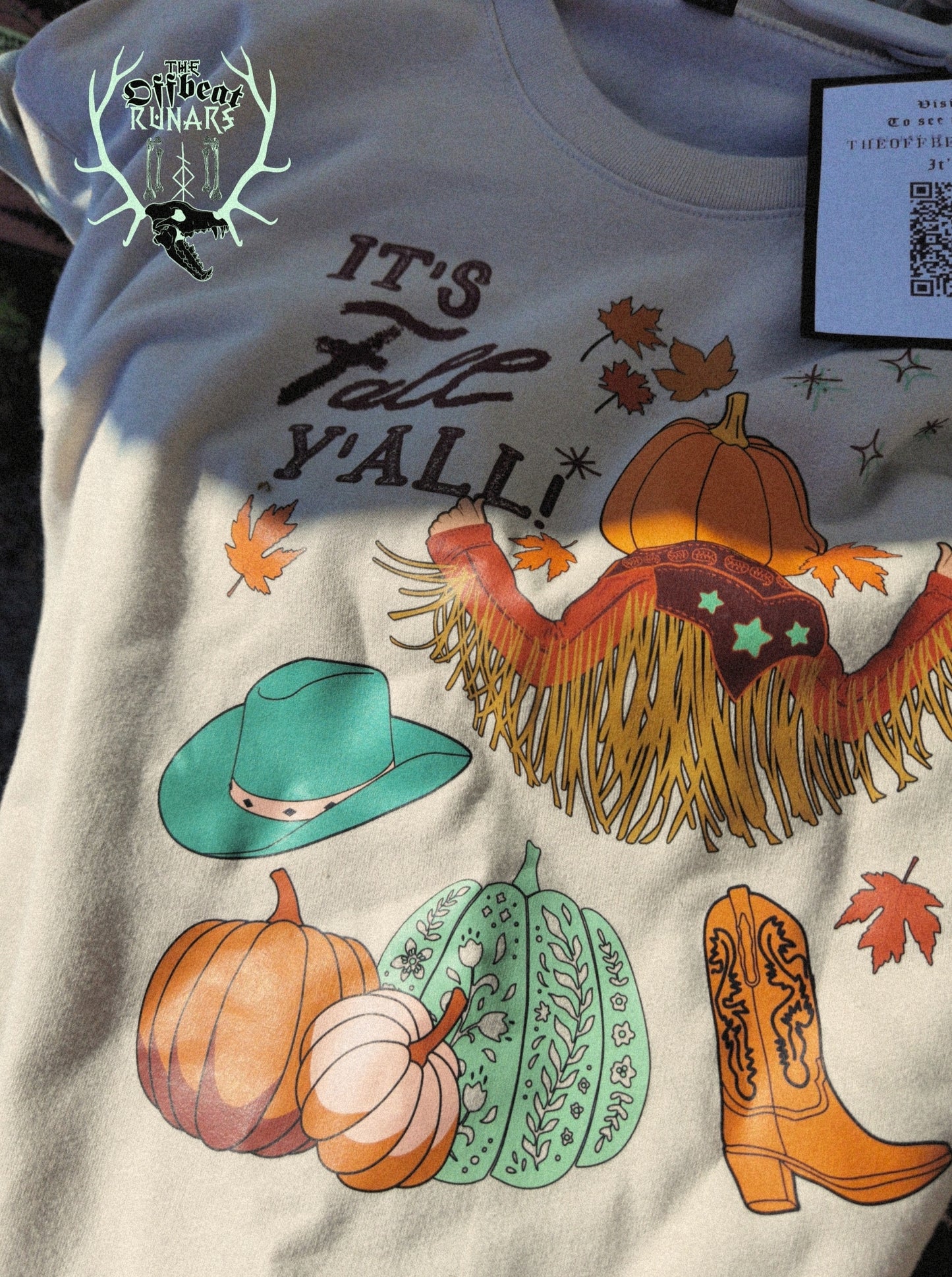 It's fall y'all Crewneck Sweatshirt The Offbeat Runars 1