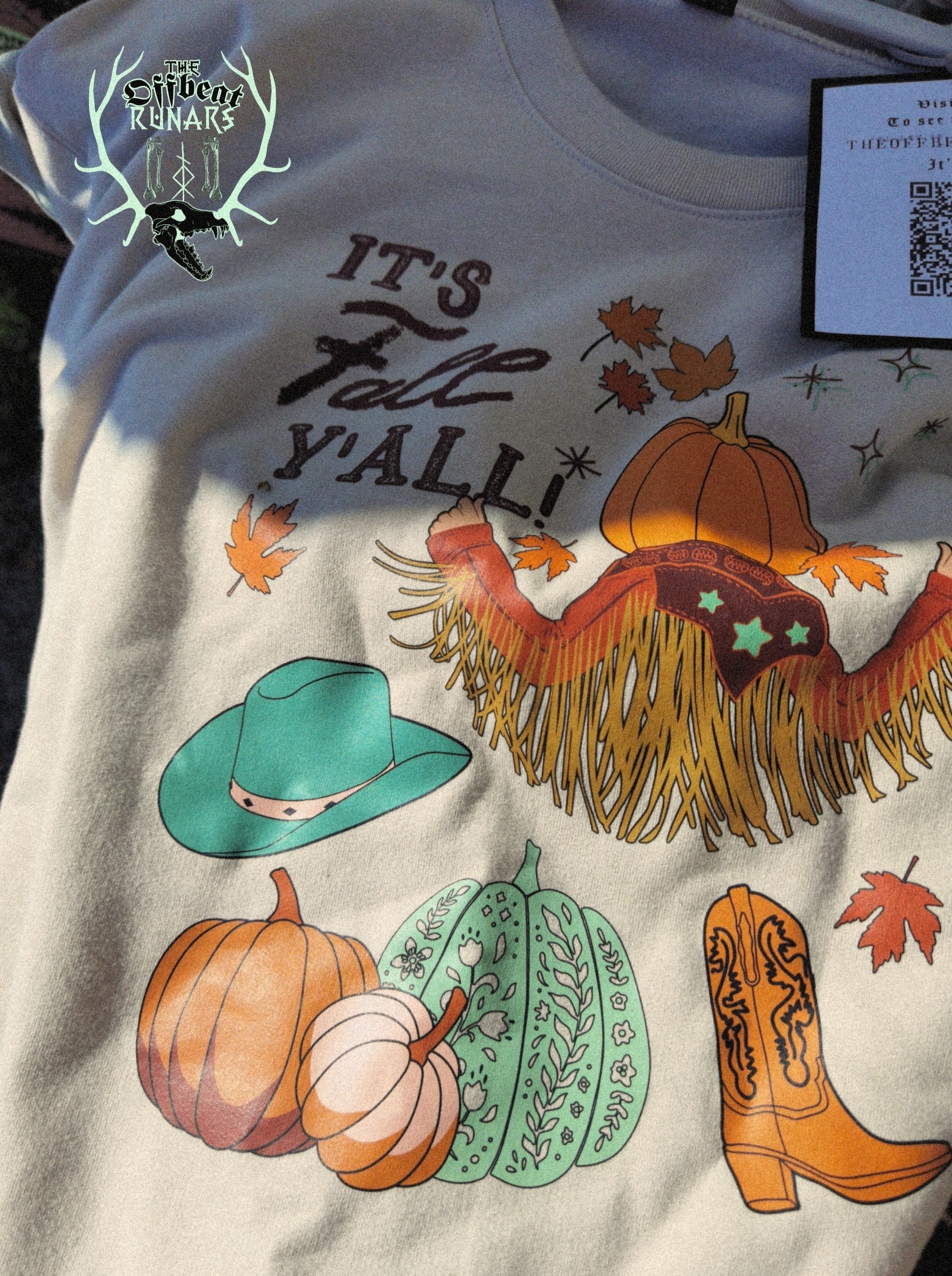 It's fall y'all Crewneck Sweatshirt The Offbeat Runars 1