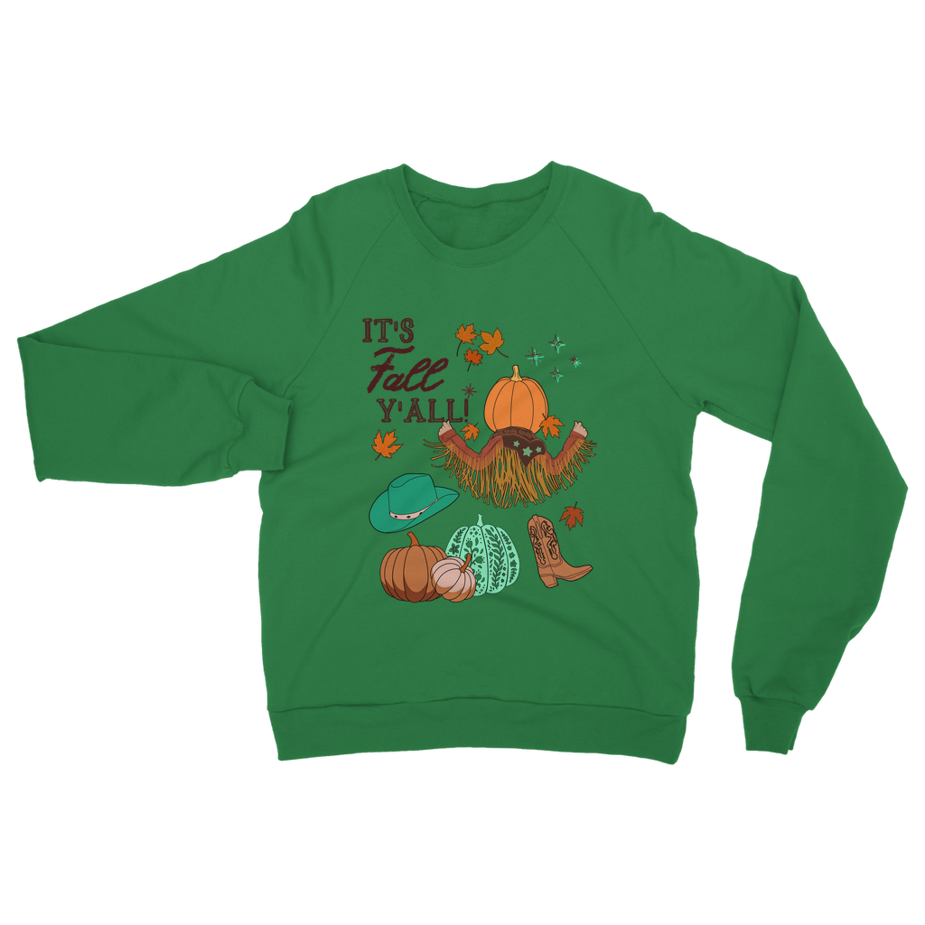 It's fall y'all Sweatshirt The Offbeat Runars Kelly Green