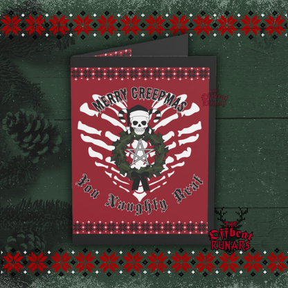 greeting card, yule, creepmas