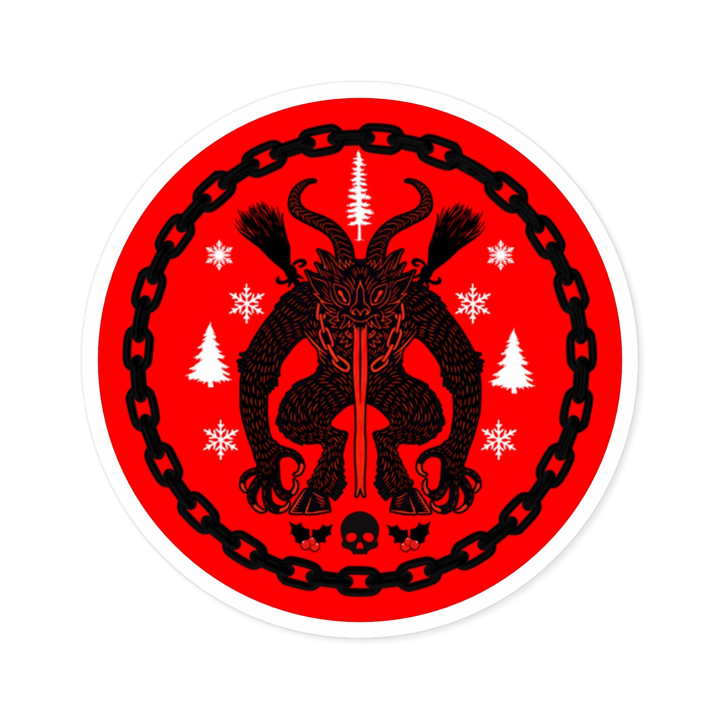 krampus, stickers, christmas, holidays