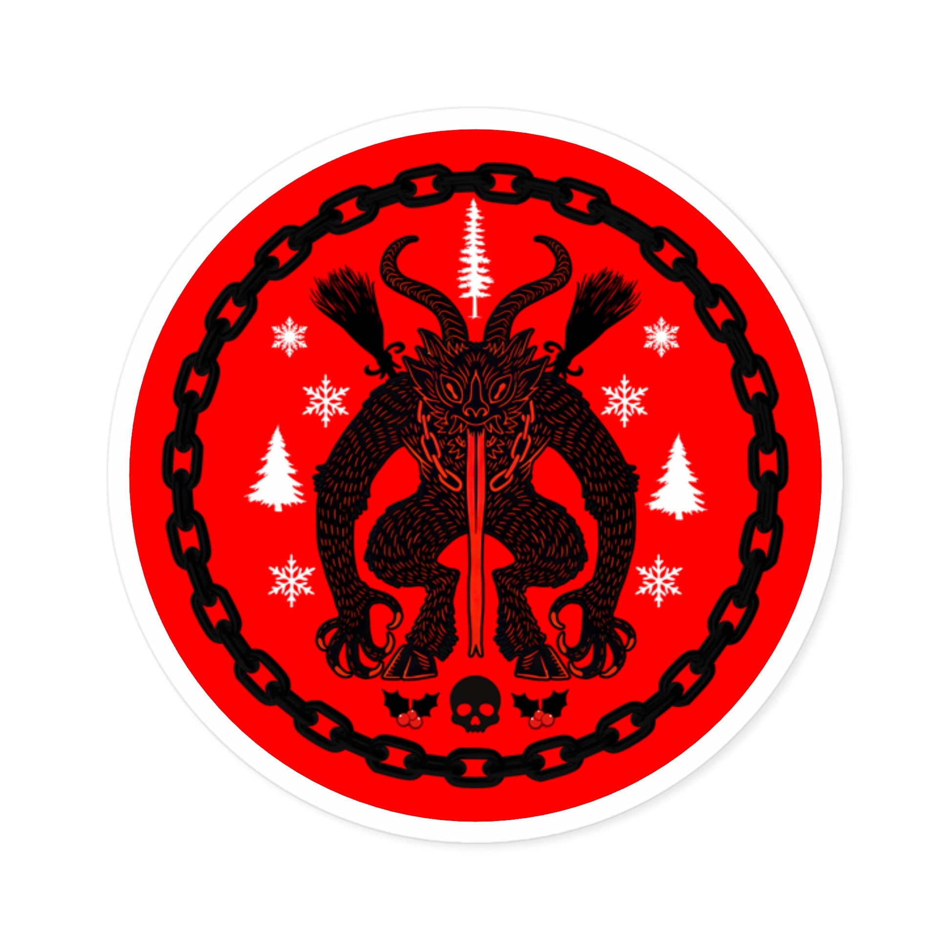 krampus, stickers, christmas, holidays