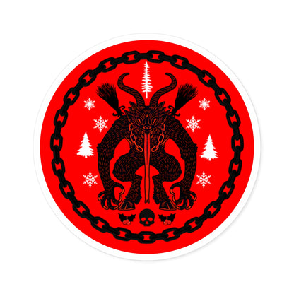 krampus, stickers, christmas, holidays