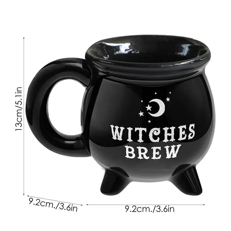 Witches Brew Witch Cauldron Mug Decoration Cauldron Coffee Mug Black Ceramic Drinkware Decoration Crucible