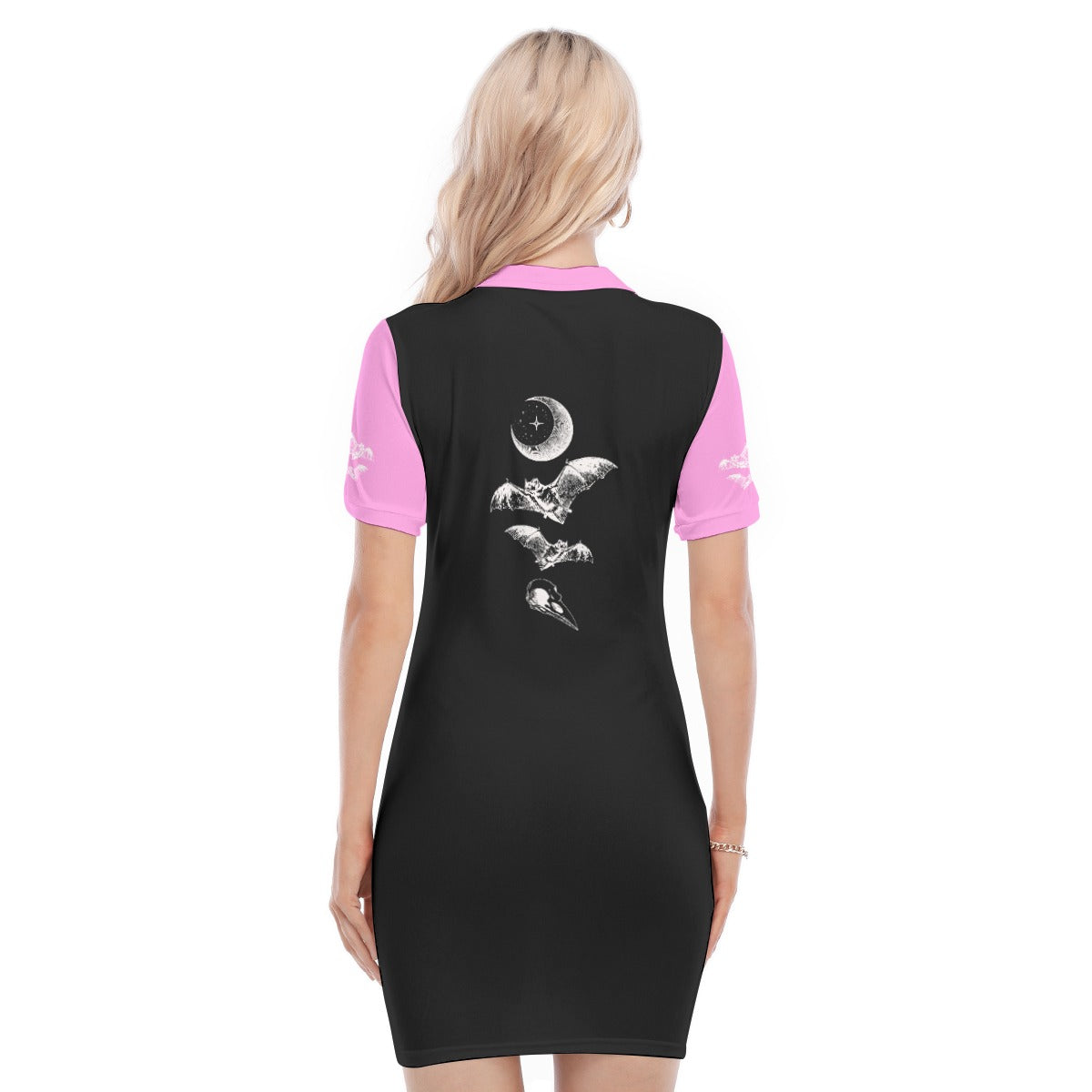 Slut for Samhain Women's Polo Collar Dress Back The Offbeat Runars