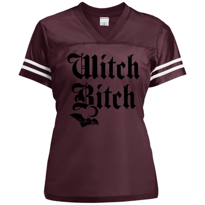 Witch Bitch Ladies' Replica Jersey Maroon front side The Offbeat Runars