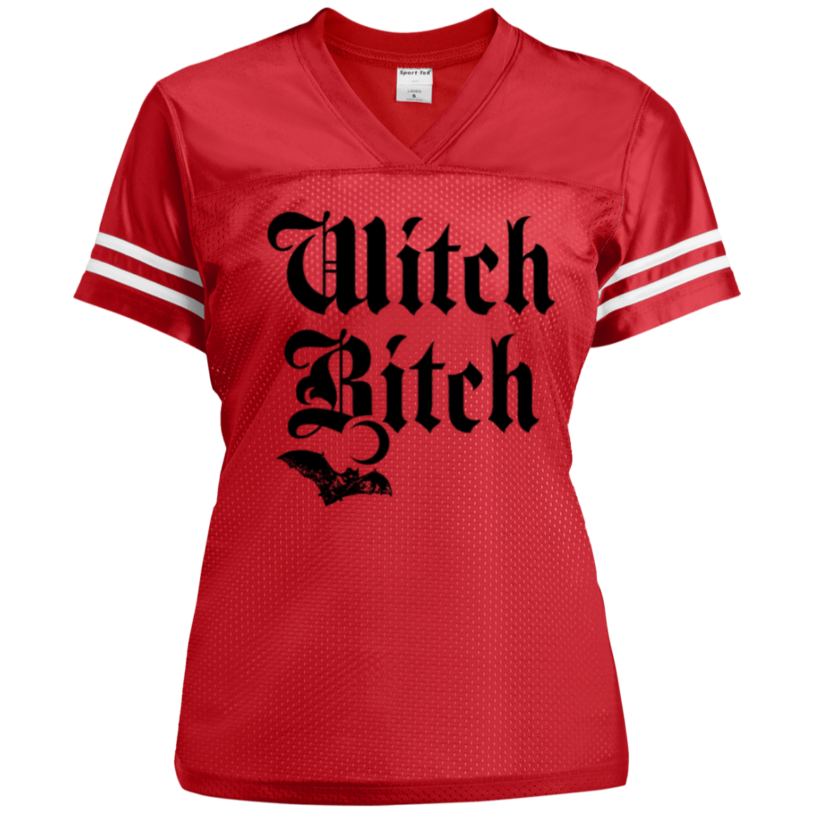 Witch Bitch Ladies' Replica Jersey Red front side The Offbeat Runars