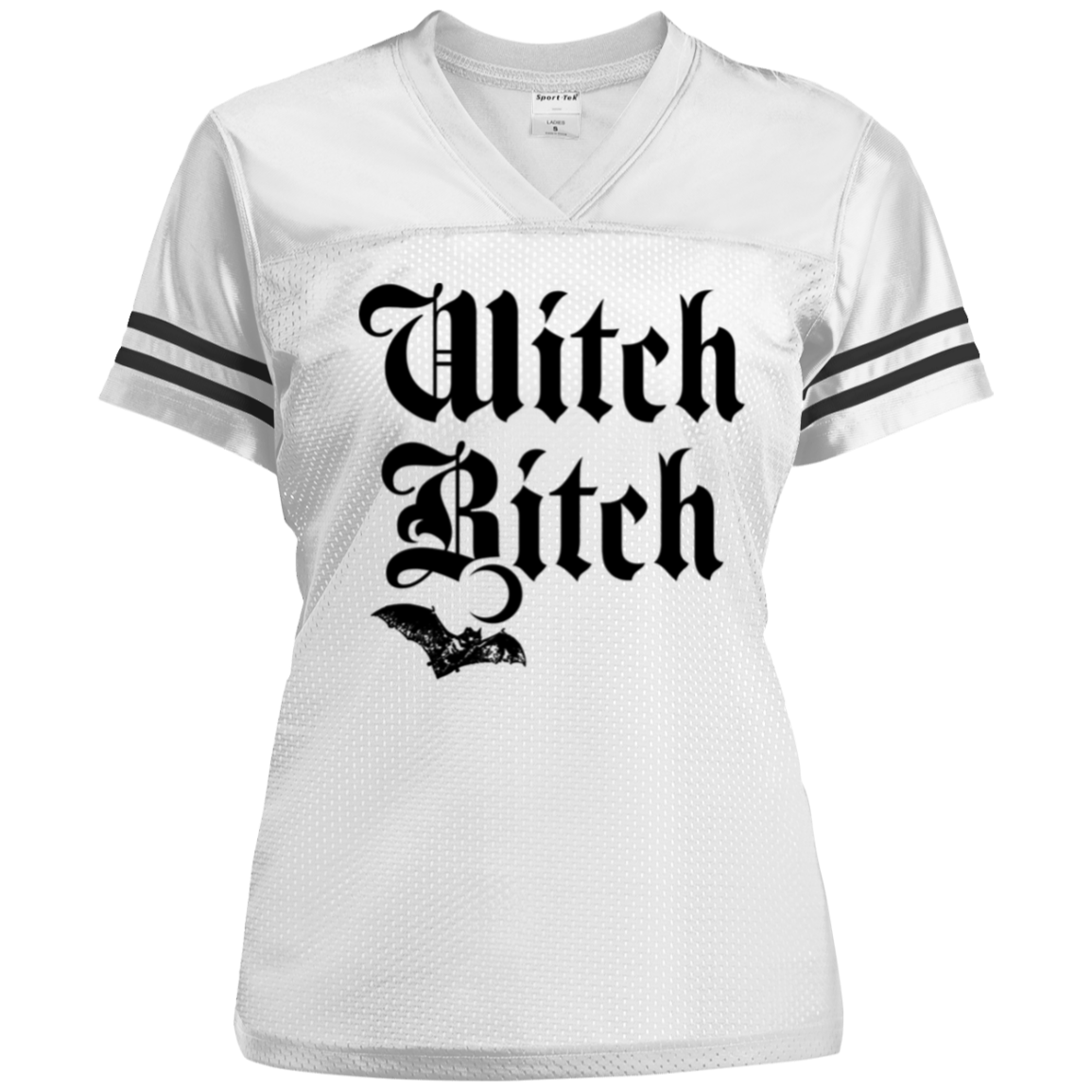 Witch Bitch Ladies' Replica Jersey White front side The Offbeat Runars