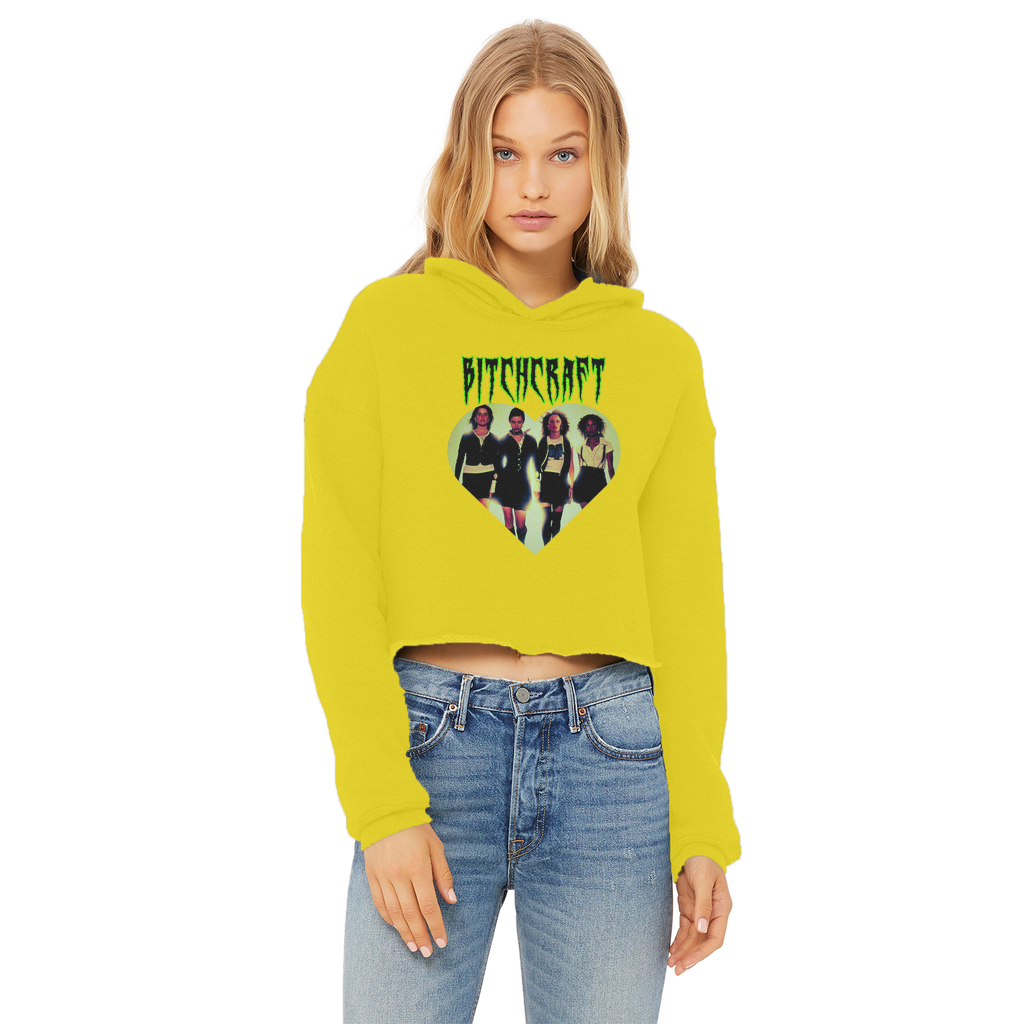 Bitch Craft Ladies Cropped Raw Edge Hoodie