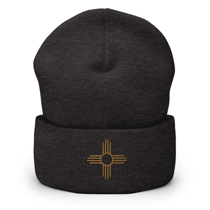 Native Sun Symbol Cuffed Beanie