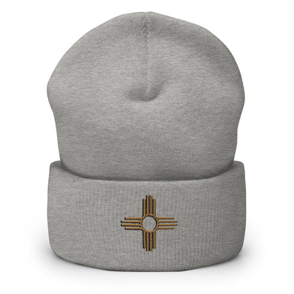 Native Sun Symbol Cuffed Beanie