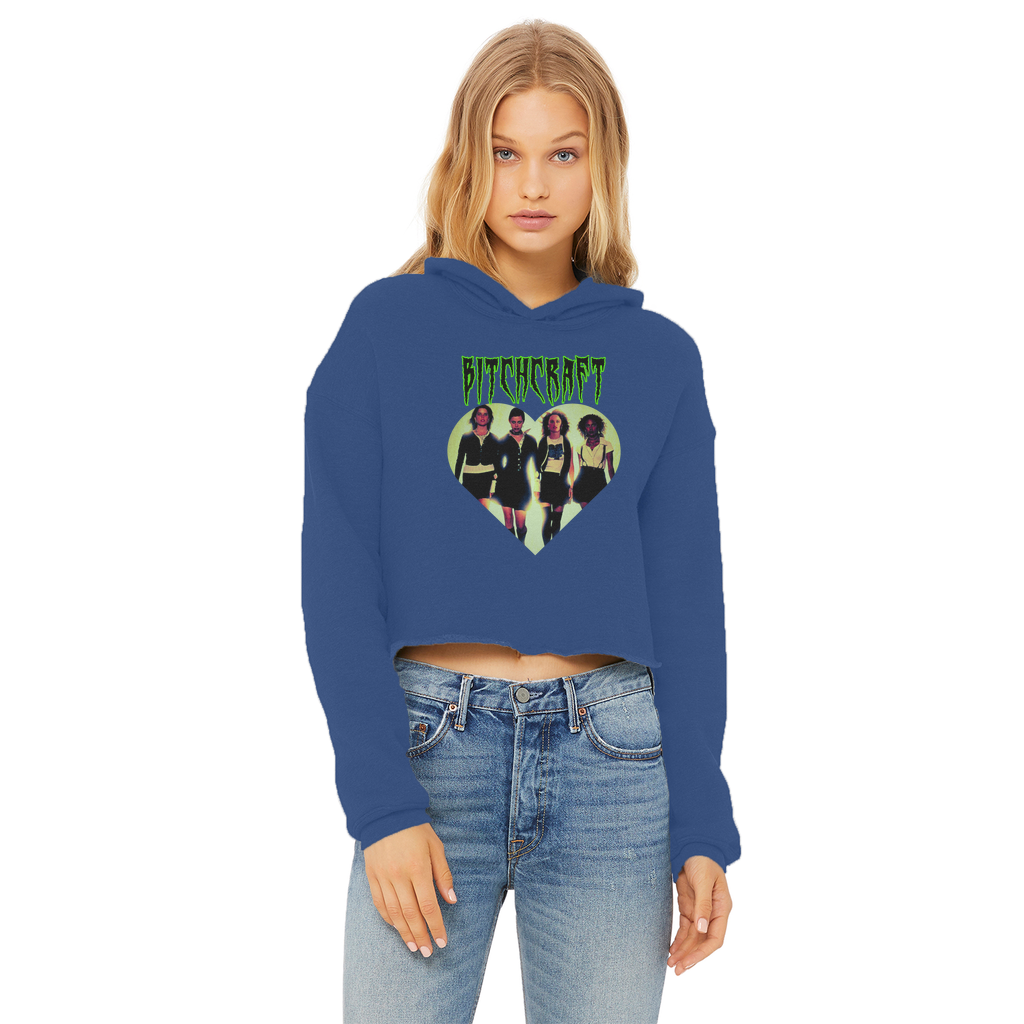 Bitch Craft Ladies Cropped Raw Edge Hoodie