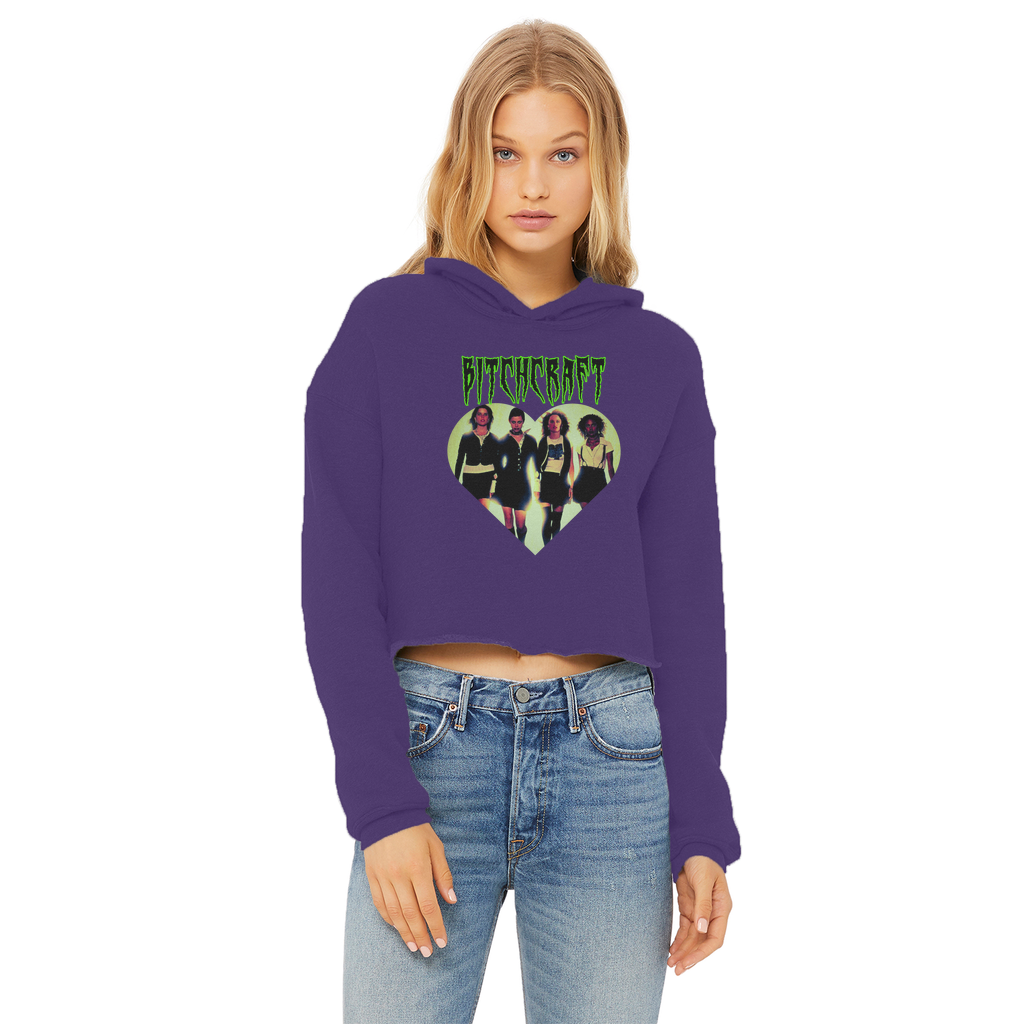 Bitch Craft Ladies Cropped Raw Edge Hoodie