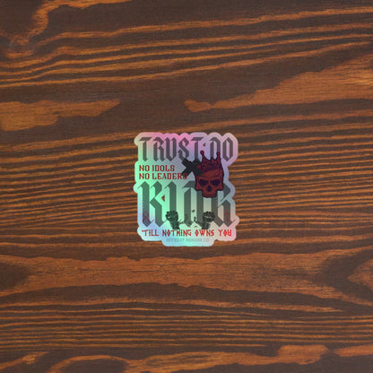 Trust No King Skull+Crown Holographic stickers