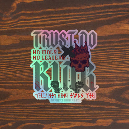 Trust No King Skull+Crown Holographic stickers