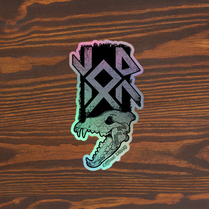 Nauthiz Othala Raido Runes Holographic stickers