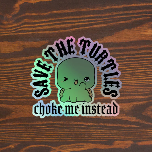 Save the turtles Holographic stickers