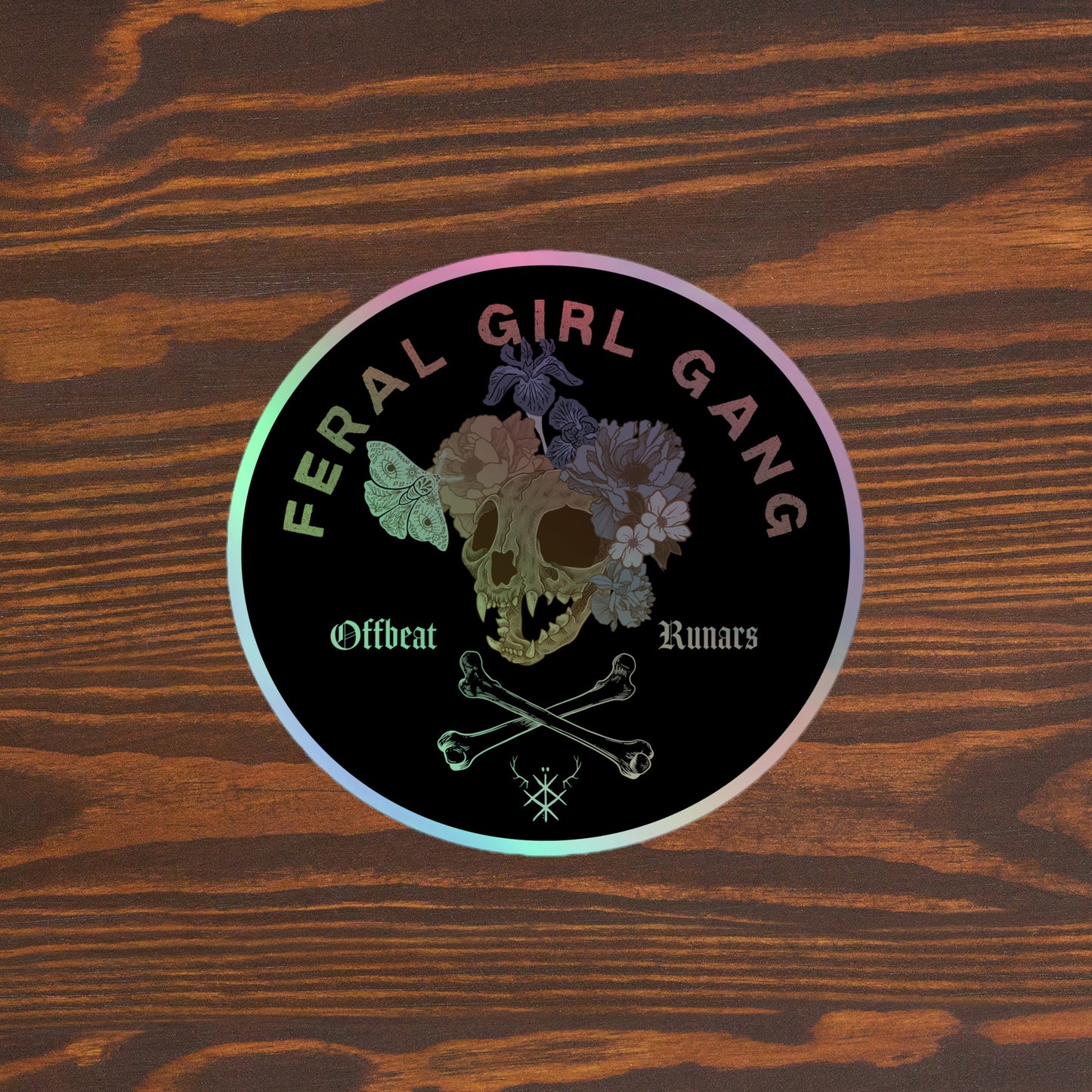 Feral girl gang Holographic stickers