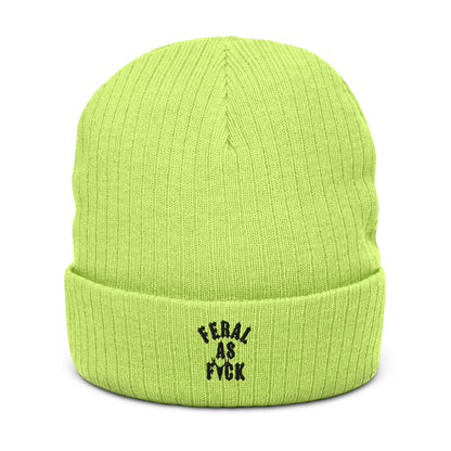 Feral as f*ck Ribbed knit beanie