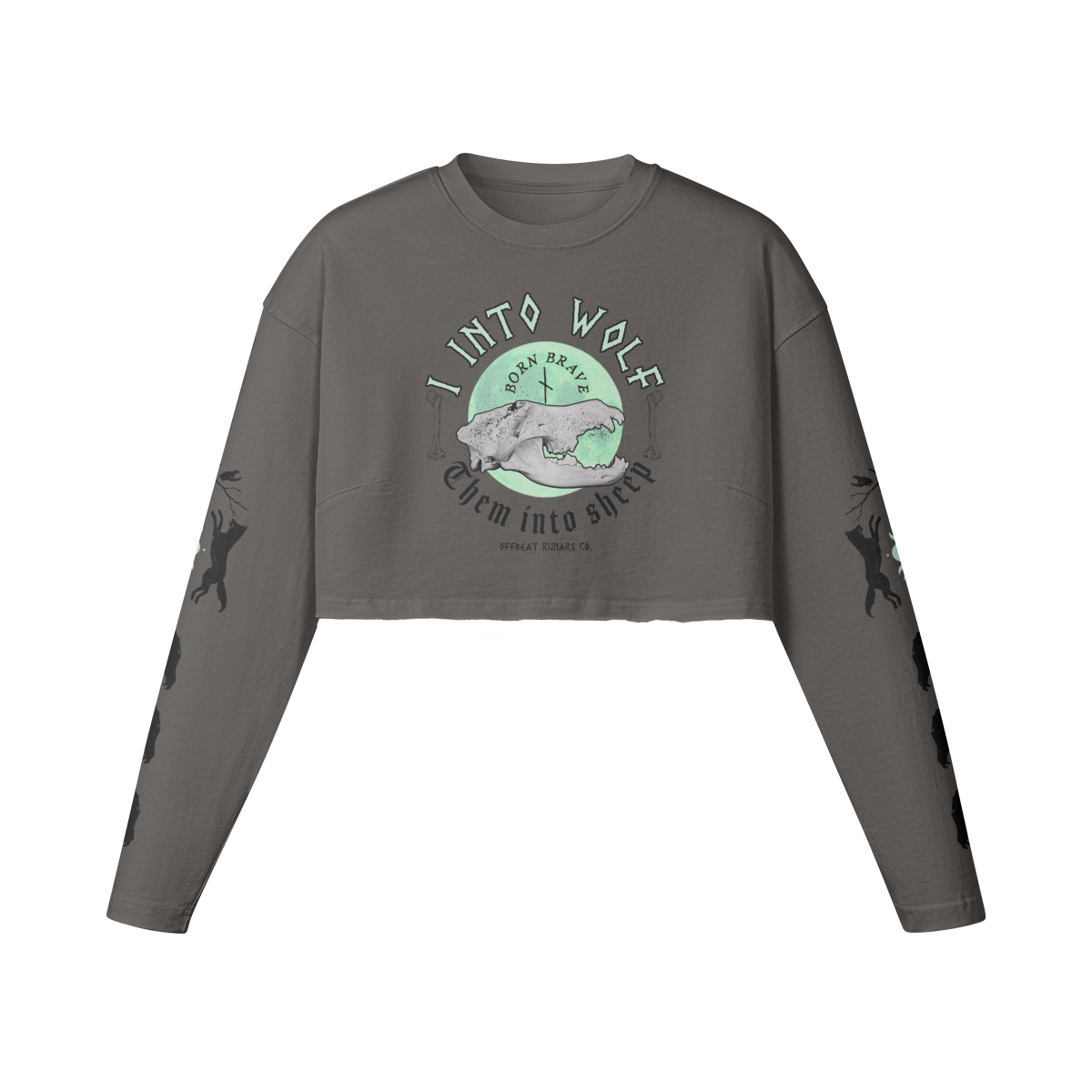 I into wolf Long sleeves crop top