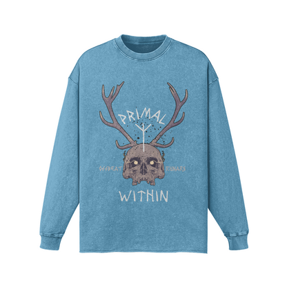 Primal within Raw hem faded long sleeve sweatshirt