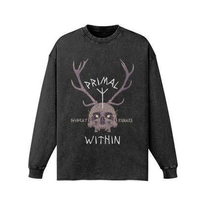 Primal within Raw hem faded long sleeve sweatshirt