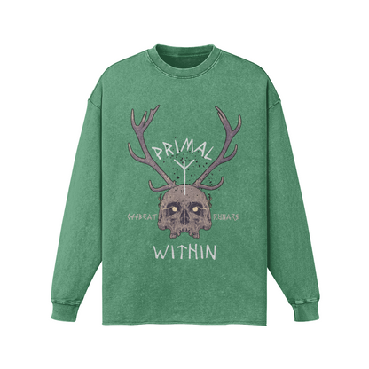 Primal within Raw hem faded long sleeve sweatshirt