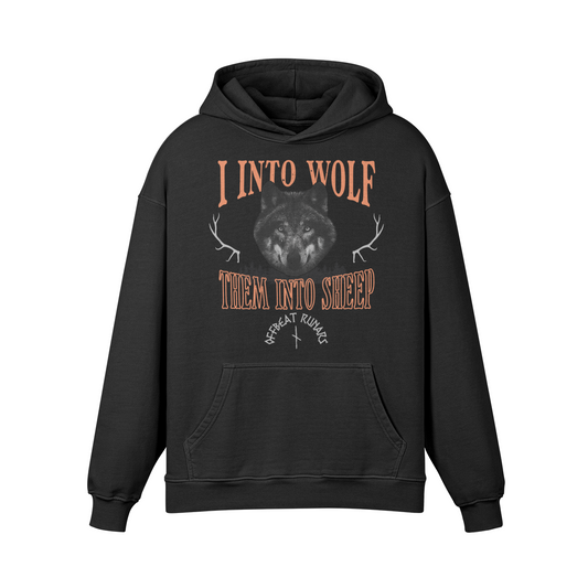 I into wolf Heavyweight Retro Oversized Hoodie