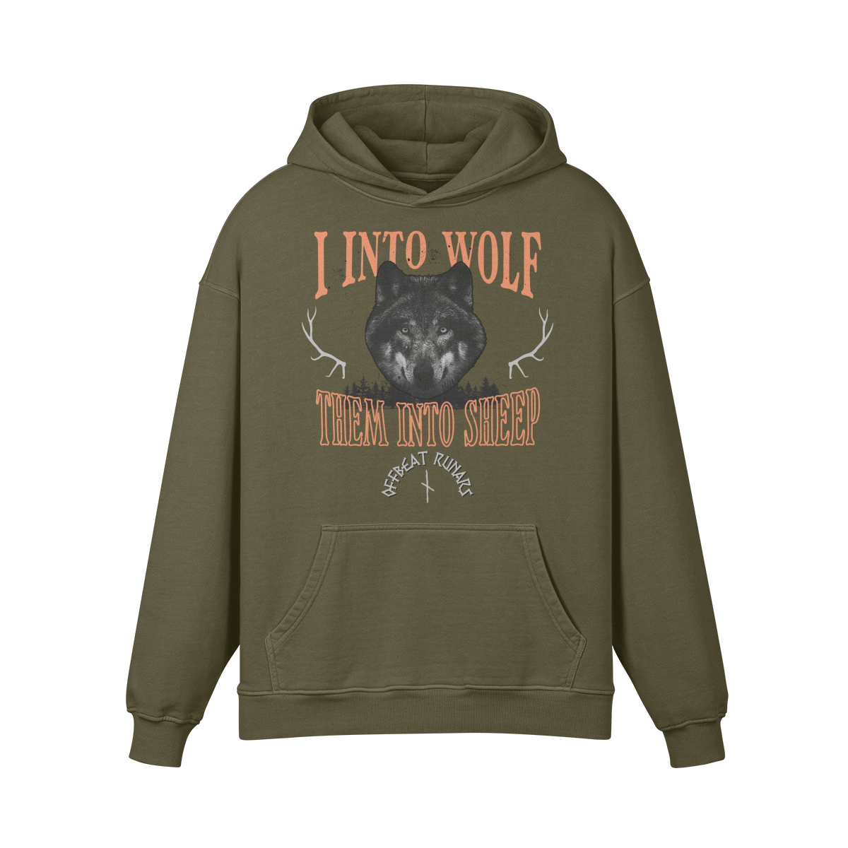 I into wolf Heavyweight Retro Oversized Hoodie