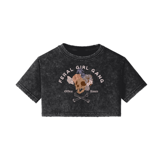 Feral girl gang Vintage Style Crop top