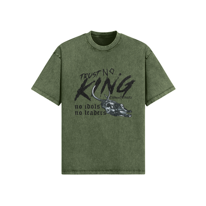 Trust No King Snow Washed Oversized T-shirt