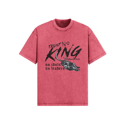 Trust No King Snow Washed Oversized T-shirt