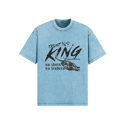 Trust No King Snow Washed Oversized T-shirt