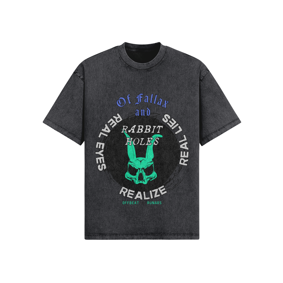 Of Fallax and Rabbit holes Snow washed Oversized T-shirt