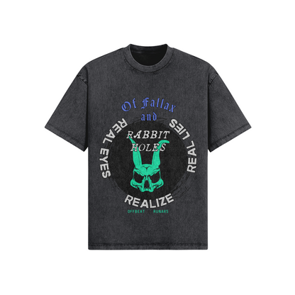 Of Fallax and Rabbit holes Snow washed Oversized T-shirt