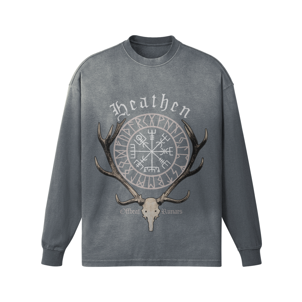 Heathen Unisex Oversized Sun Faded Long Sleeve Top