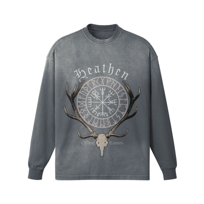 Heathen Unisex Oversized Sun Faded Long Sleeve Top