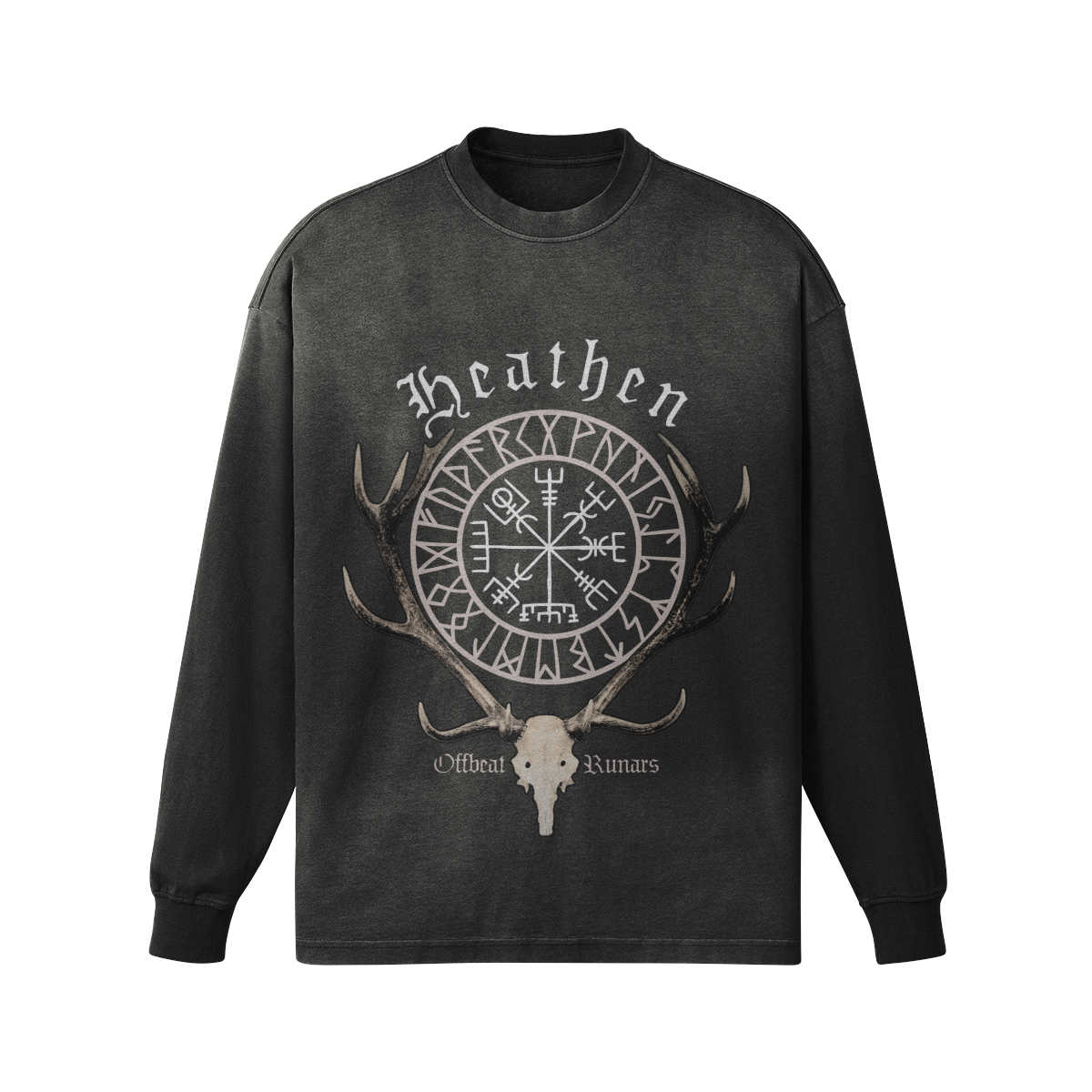 Heathen Unisex Oversized Sun Faded Long Sleeve Top