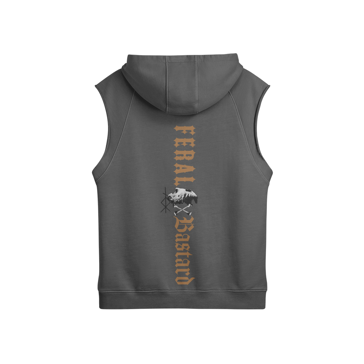 Feral Bastard Unisex Oversized Washed Sleeveless Hoodie